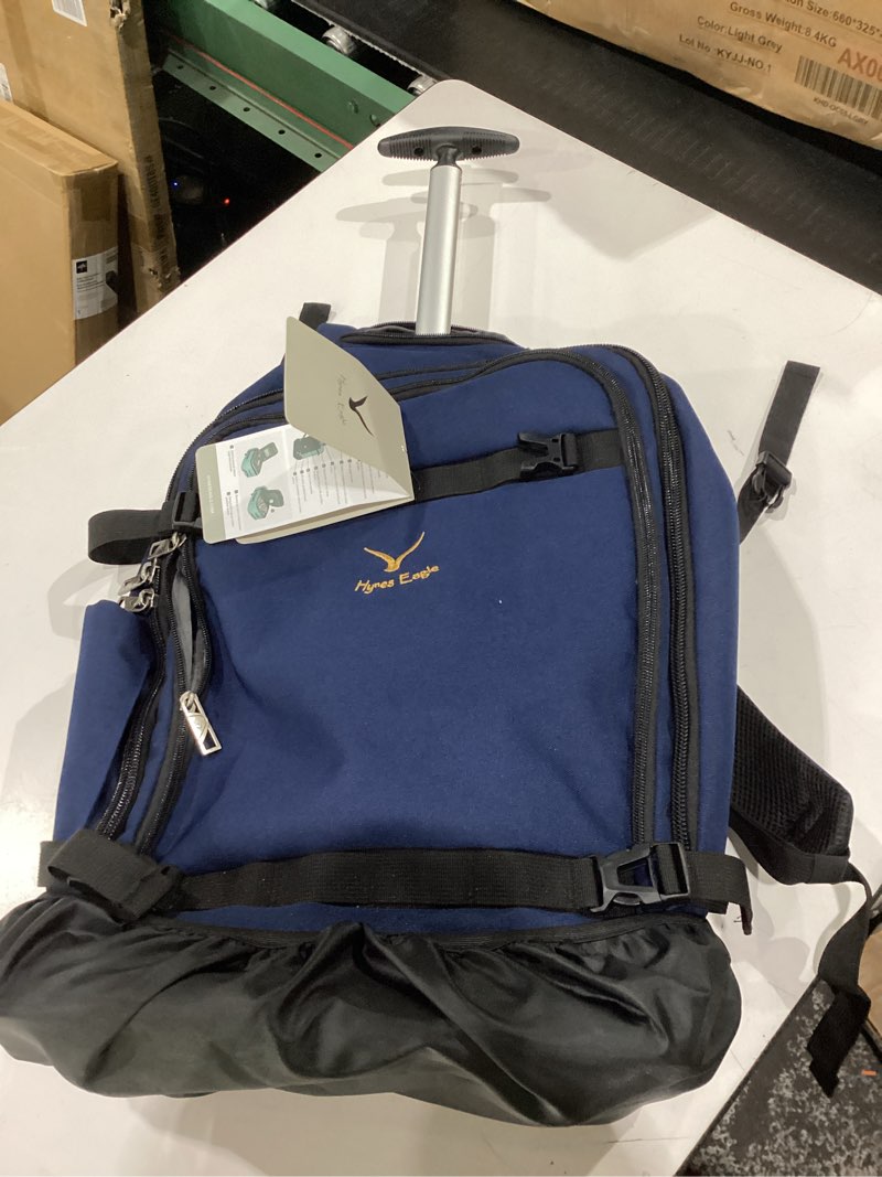 Condition photo showing Good Condition for hynes eagle rolling backpack 42l backpack with wheels airline approved carry on luggage laptop travel suitcase bag for women men dark blue dark blue single backpack