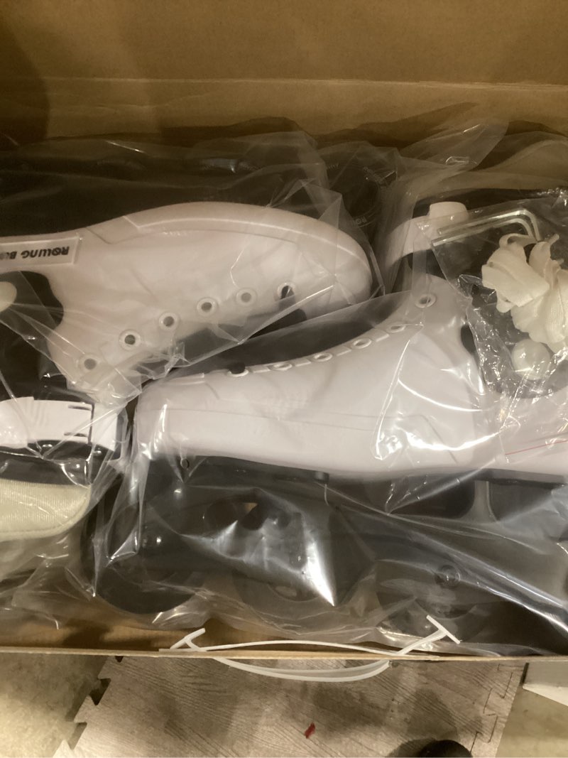 Condition photo showing New/Like New for Inline Skates for Women Girls - Adult Inline Skates for Outdoor and Indoor, with Durable Outer Shell and Ankle Support, ABEC-7 Bearings, Solid and Comfortable Black / White US Women 7