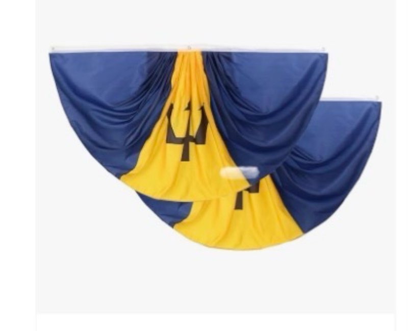 Barbados Barbadians Pleated Fan Flag Bunting 3 x 6 Ft Barbados Pleated 2 Pcs Fan Flag Banner Indoor/