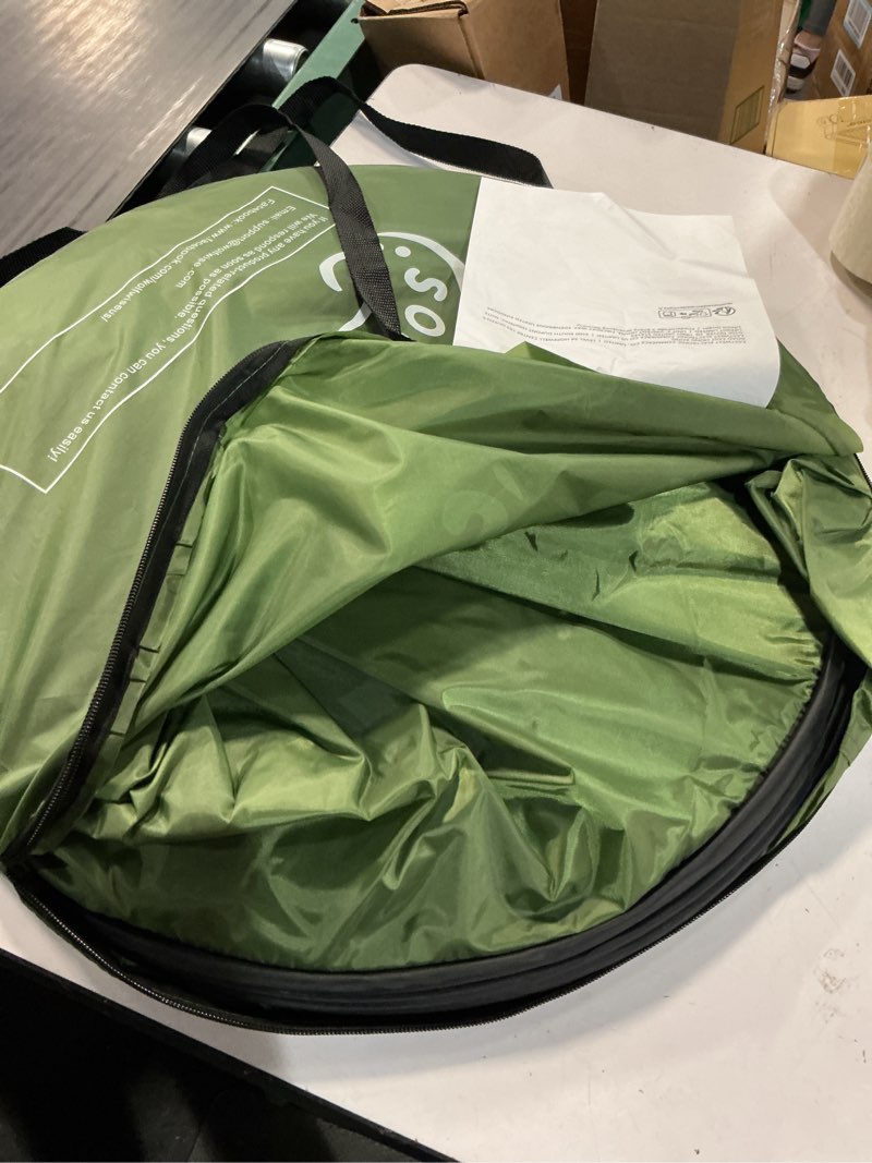 Condition photo showing Good Condition for portable toilet kit, camping toilet with pop-up privacy tent and poo gel toilet bags, washable portable outdoor showers changing rooms black toilet and green tent