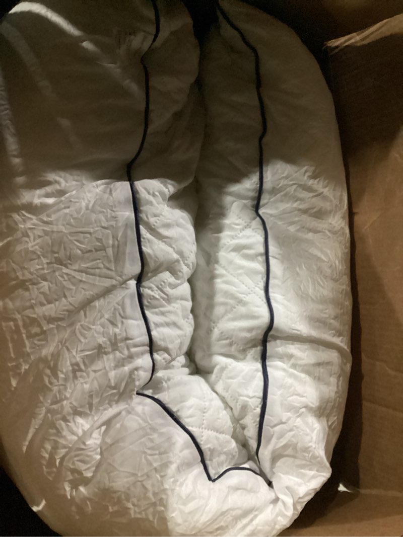 Condition photo showing Good Condition for HOMELAB Cooling Adjustable Body Pillow (20x54) with Bamboo Viscose Pillowcase Bundle, Full Body Support for Side Sleepers, Back, Hip & Knee Comfort, Shredded Memory Foam & Washable Cover Body Pillow & White Pillowcase White
