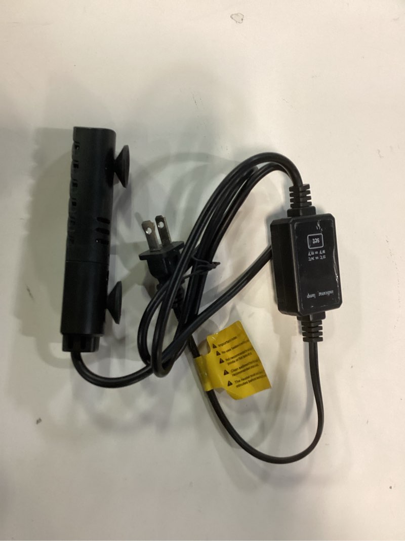 Condition photo showing As Is for Fishkeeper Aquarium Heater, 25W Fish Water Heater with Overheat Protection, Waterproof Aquarium Heater with LED Digital Display and 2 Suction Cups for 4-gallon Fish tank