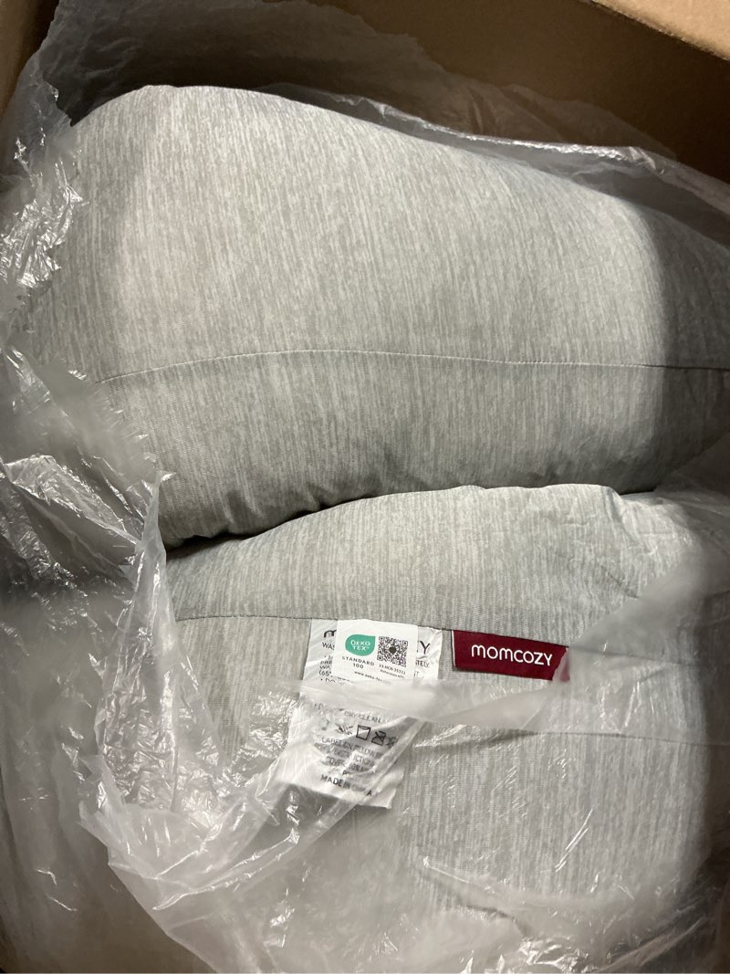 Condition photo showing As Is for momcozy pregnancy pillows with cooling cover, u-shaped full body maternity pillow for side sleepers 57 inch - support for back, hip, belly, legs for pregnant women grey- cooling fabric