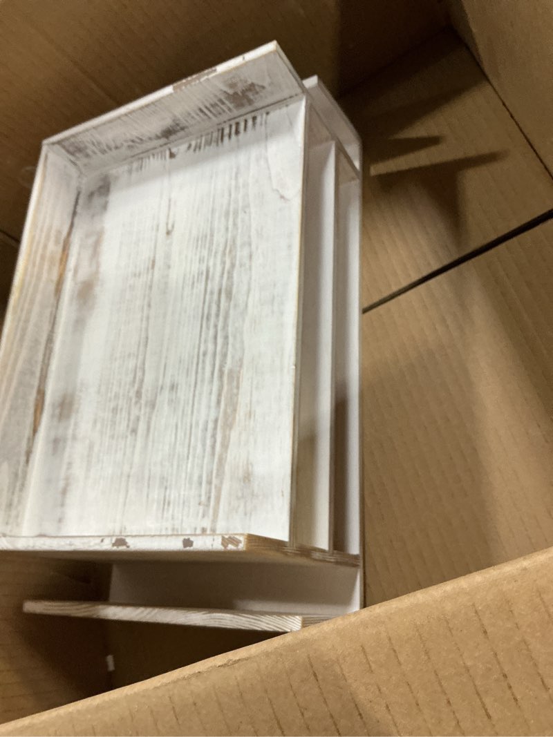 Condition photo showing Good Condition for MyGift 3-Tier Shabby Whitewashed Wood Office Desktop Document Tray & Mail Sorter