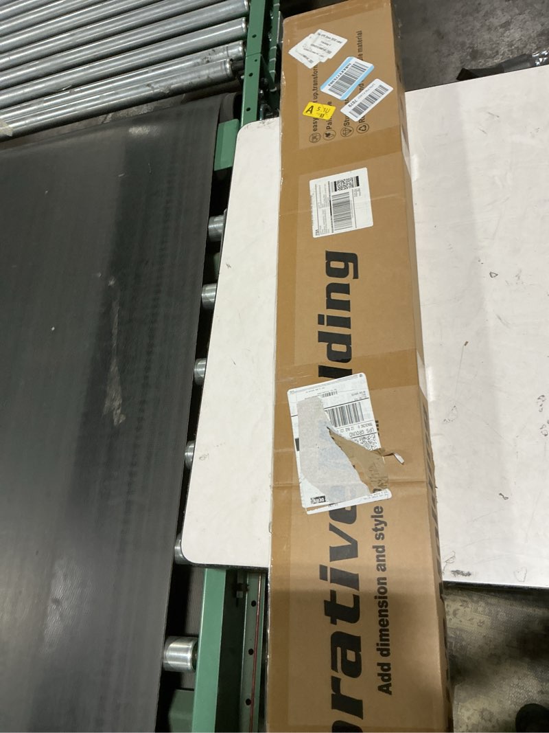 Condition photo showing Good Condition for Art3d Wall Baseboard Molding Trim 8-Pack of 56 x 3.2 in., High Impact Polystyrene Skirting Board - Installed with Glue - Black Black-1