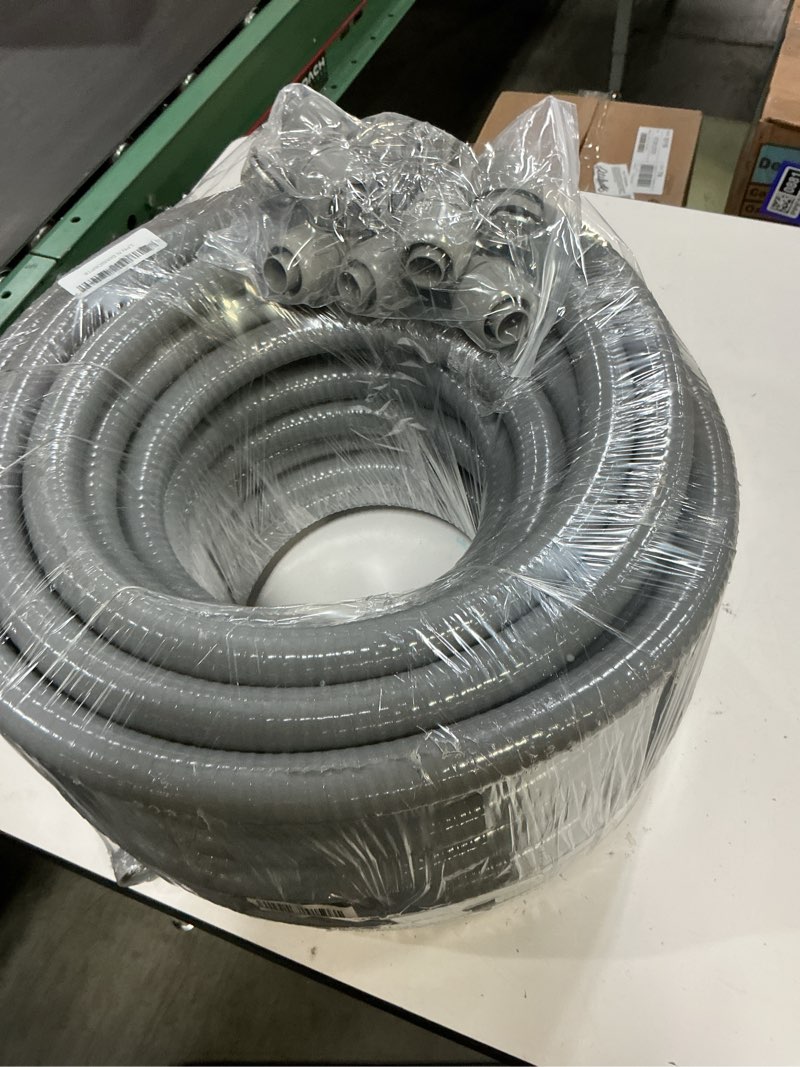 Condition photo showing Good Condition for liquid-tight conduit 100 ft and 8 pieces of connector kit,electrical conduit 3/4 100ft ul certification,flexible conduit with 5 straight and 5 90-degree conduit connector fittings 3/4in,100ft