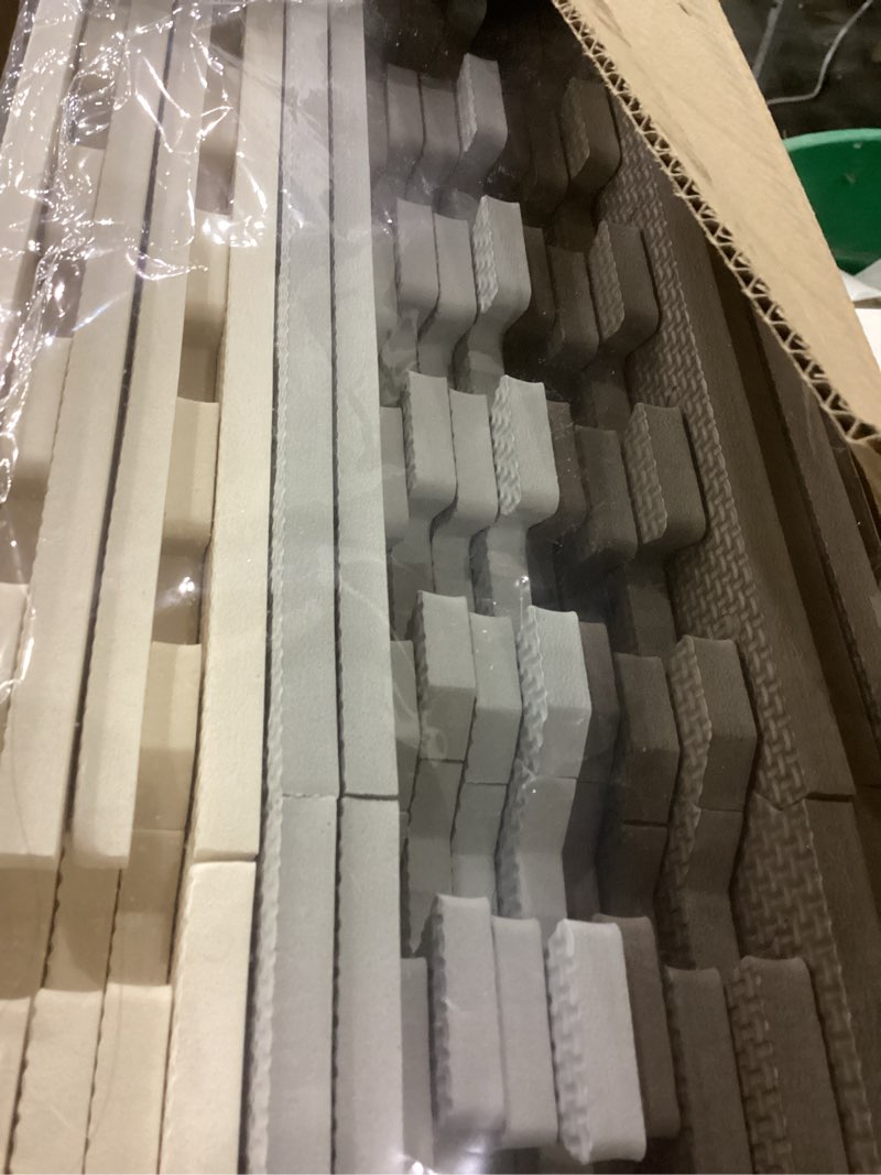 Condition photo showing New/Like New for ProSource Foam Puzzle Floor Play Mat for Kids and Babies with Solid Colors, 36 or 16 Interlocking Tiles with Borders, Brown/Beige/Grey Brown/Beige/Grey - 36 Tiles