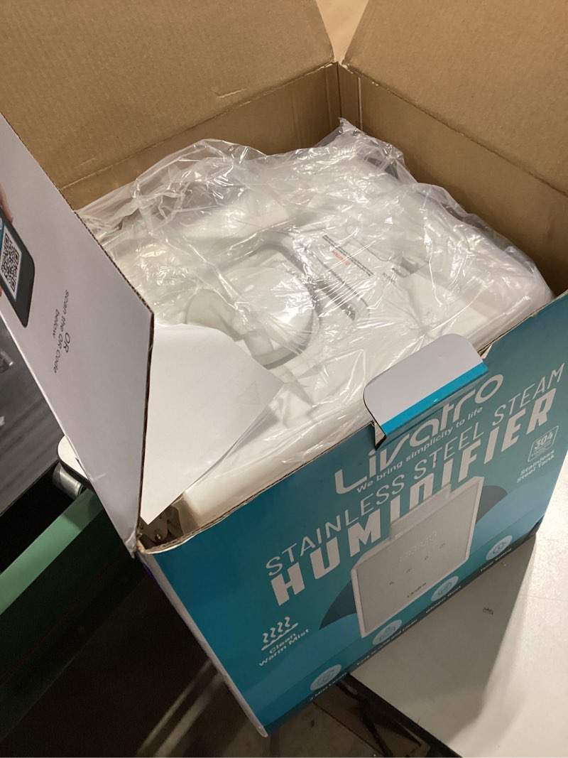 Condition photo showing As Is for Not tested 3L Stainless Steel Warm Mist Humidifier with Easy Clean and Warm Steam Function, Healthy Air Mist Humidifiers for Bedroom Living Room, with Sleep Mode and Auto-off Setting