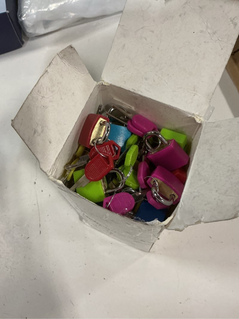 Condition photo showing New/Like New for yulejo 49 pcs small locks with keys for luggage mini padlocks suitcase locks multicolor metal travel padlocks for school gym classroom schoolbag backpack diary