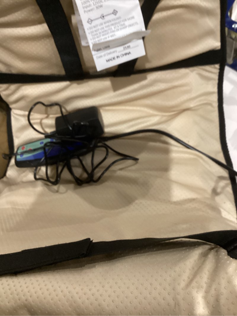 Condition photo showing Good Condition for comfier vibration back massager seat cushion with heat,10 motors massage chair pad,chair massager for pain relief at office/home,valentine’s day gifts for her him seat cushion-black