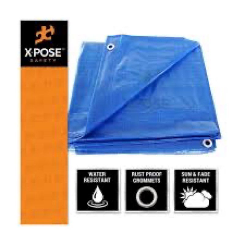 Better Blue Poly Tarp 10' x 16' - Multipurpose Protective Cover - Lightweight, Durable, Waterproof, 