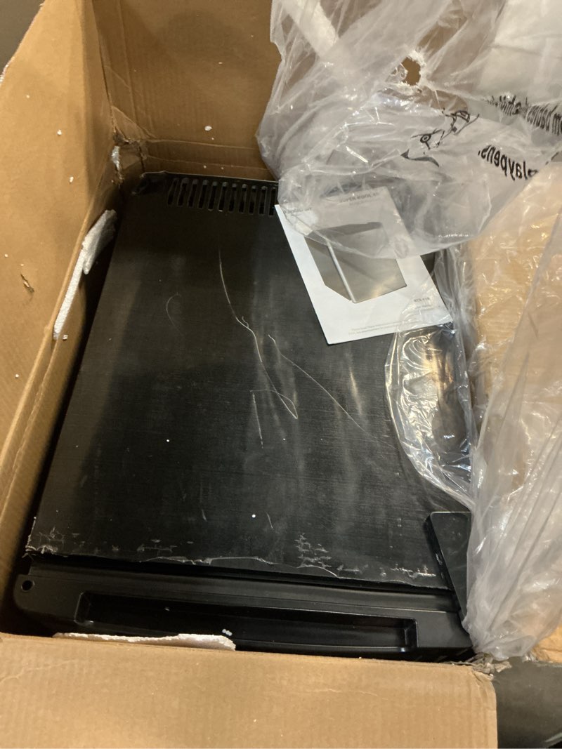 Condition photo showing As Is for Koolatron 12V / 110V Refrigerator - Mini Fridge for Trucks Cool Storage for Kitchen Bedroom Office Travel Camping Dorms Compact Free Standing Neveras Pequeñpara Apartment 1.76 cu.ft - Black