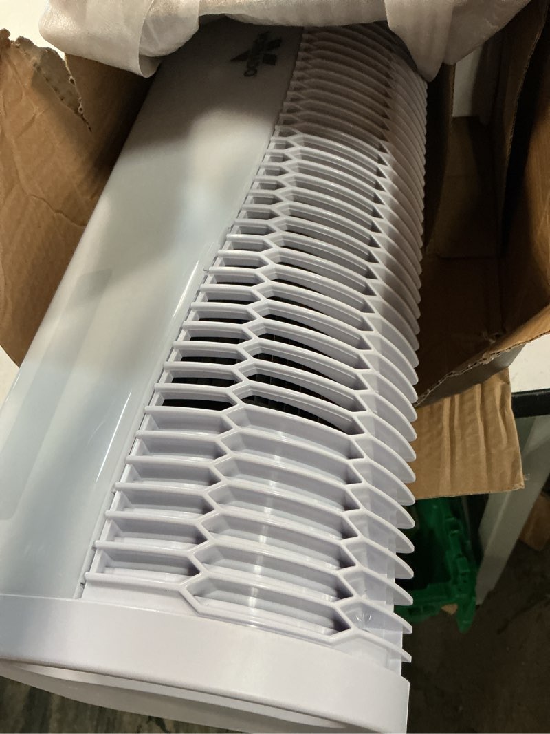 Condition photo showing As Is for vornado transom window fan with 4 speeds, remote control, reversible exhaust mode, weather resistant case, whole room, ice white | window fan, reversible exhaust mode, weather resistant case, whole room