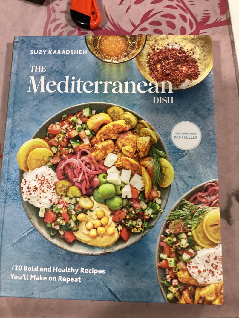 Condition photo showing New/Like New for the mediterranean dish - by  suzy karadsheh (hardcover)