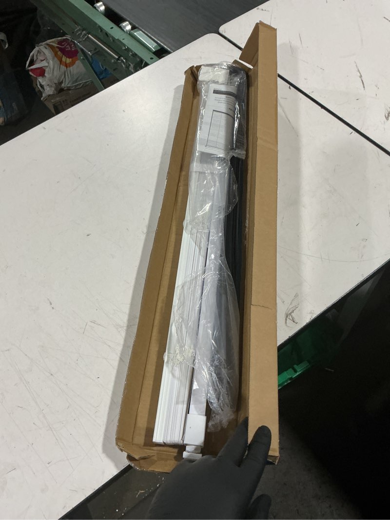 Condition photo showing Good Condition for lazblinds no tools no drill cordless 1" vinyl mini blinds, 100% blackout blinds for indoor windows, room darkening privacy window blinds and shades for interior, 31" w x 48" h, white white 31" w x 48" h