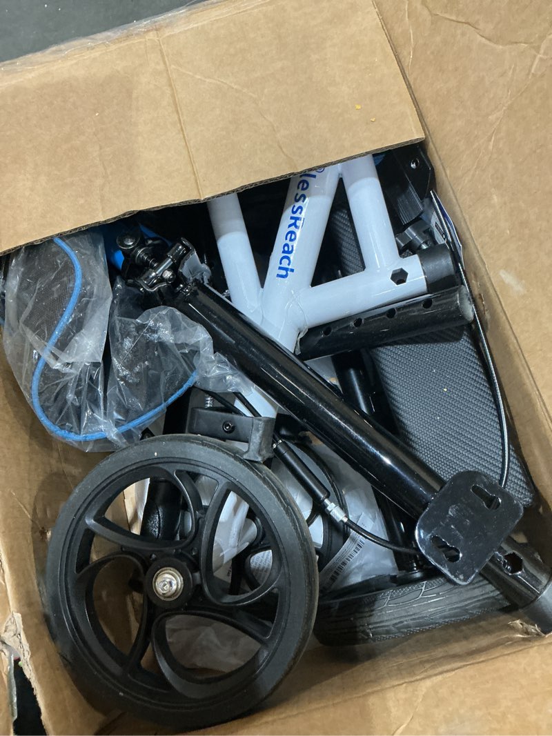 Condition photo showing As Is for knee scooter?knee scooter for adults for foot surgery?knee walker for foot injuries compact crutch alternative with dual braking system (blue)