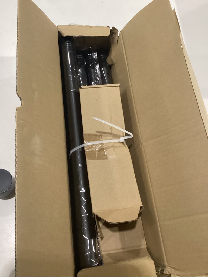 Condition photo showing Good Condition for olv black curtain rod, 1 inch adjustable modern curtain rods for windows, decorative heavy duty window treatment rods with end cap finials, telescopic splicing drapery pole, easy install ' (1 pack) black