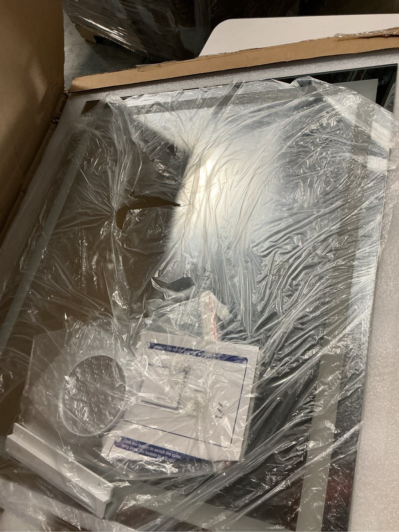 Condition photo showing Good Condition for fennio vanity mirror with lights?20"x23" lighted makeup mirror, large makeup mirror with lights, touch sensor with dimmable 3 modes? square white white 20"l x 22"w