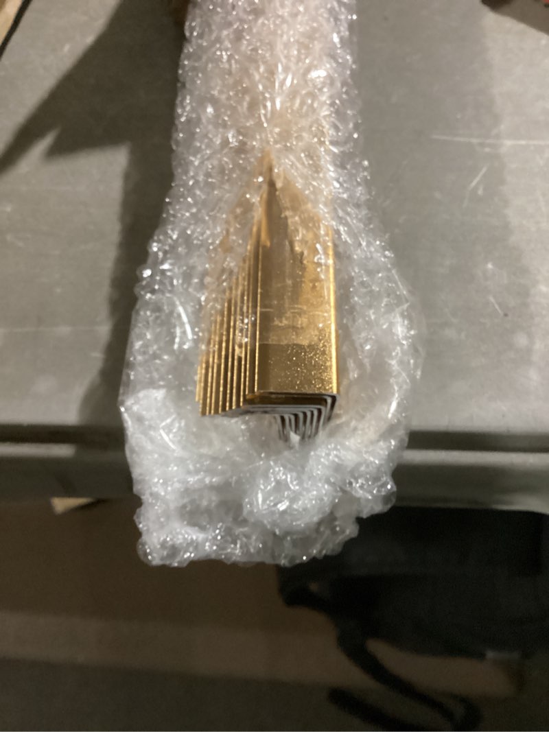 Condition photo showing Good Condition for Zonon 10 Pcs Aluminum Wall Corner Protector Peel and Stick L Molding Corner Trim Guards with 90° Angle for Wall Door Frame Cabinet Baseboard Protection and Decoration, 35.4 x 0.8 Inch