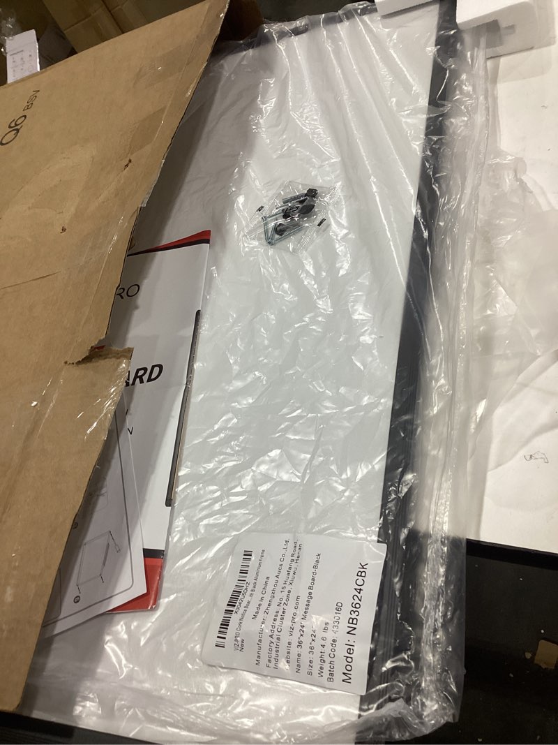 Condition photo showing Good Condition for VIZ-PRO Cork Notice Board, 36 X 24 Inches, Cork Bulletin Board with Black Aluminium Frame