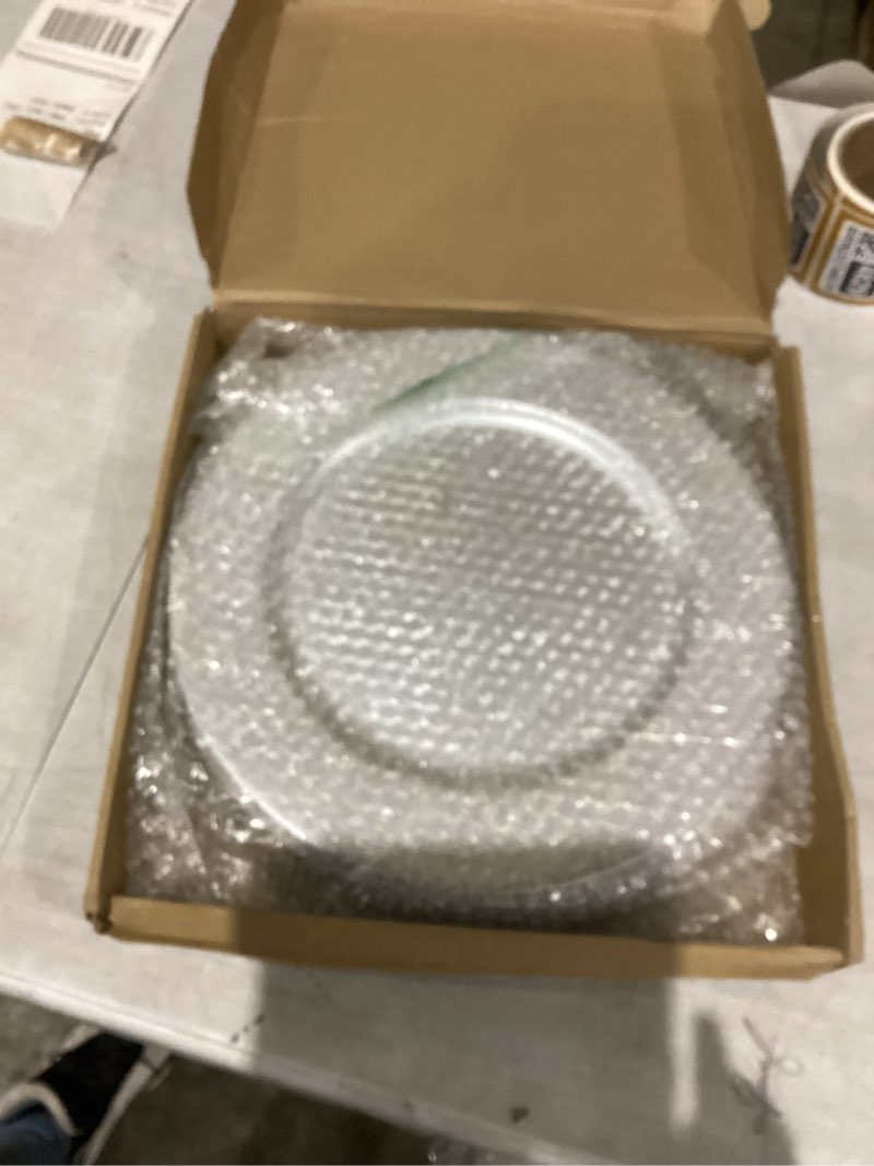 Condition photo showing New/Like New for Tanlade 12 Pcs 13 Inch Charger Plates Bulk Round Wedding Chargers Plastic Dinner Plates for Table Setting Wedding Party Decoration (Silver White) Plain Style Silver 12