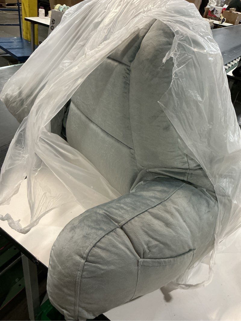 Condition photo showing Good Condition for Reading Pillows for Sitting in Bed Adult, Back Pillow for Bed Sitting Up, Backrest Pillows with Shredded Foam for Adult&Teens, Support Pillow with Arms for Beds, Couch, Floor, 24in, Grey Grey X-Large(24inch)
