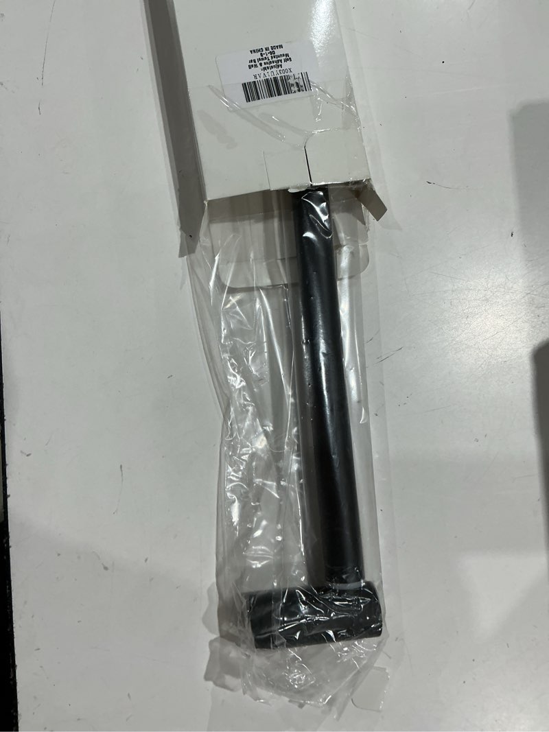 Condition photo showing Good Condition for towel bar, adjustable 14.4inch - 25.2inch towel rack, self adhesive wall mounted for bathroom kitchen hand towel holder cloths hanger 304 stainless steel organizer single bar (1, matte black) adhesive-black 1