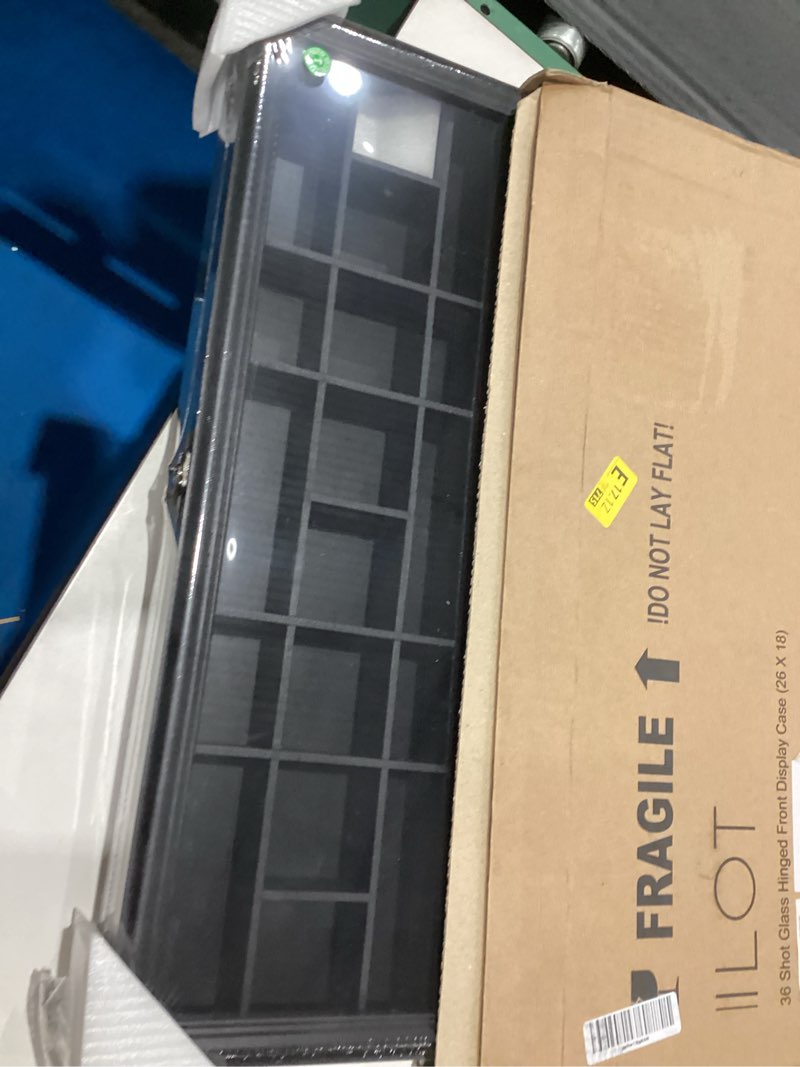 Condition photo showing New/Like New for shot glass display case 36 slots glass display holder wall mounted