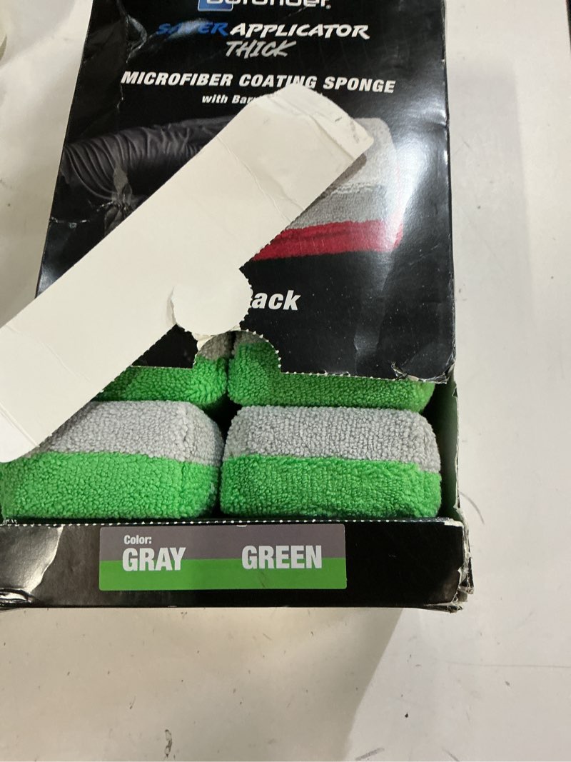 Condition photo showing New/Like New for autofiber thick [saver applicator terry] ceramic coating applicator sponge | 12 pack | with plastic barrier to reduce product waste. (pink/gray)