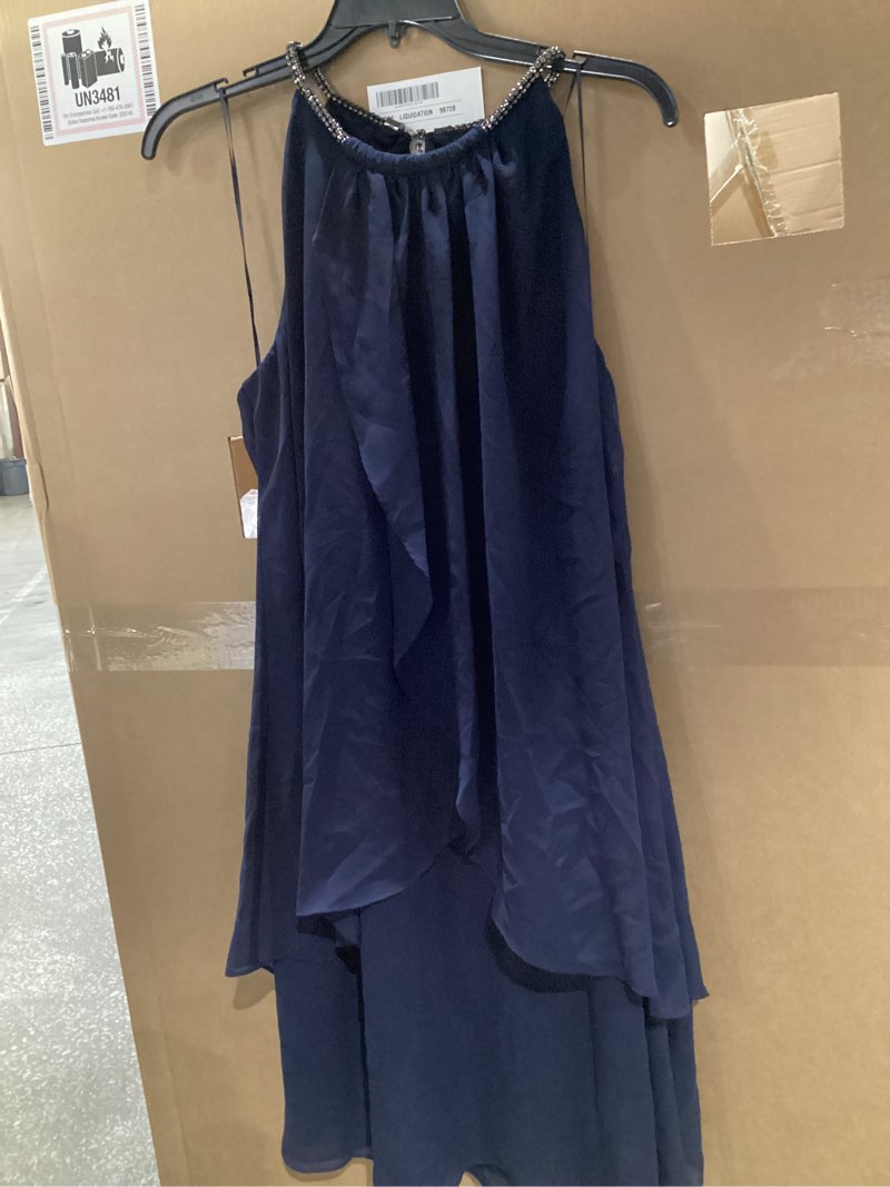 Condition photo showing Good Condition for S.L. Fashions Women's Plus Size Split Front Halter Neck Dress 22 Plus Navy