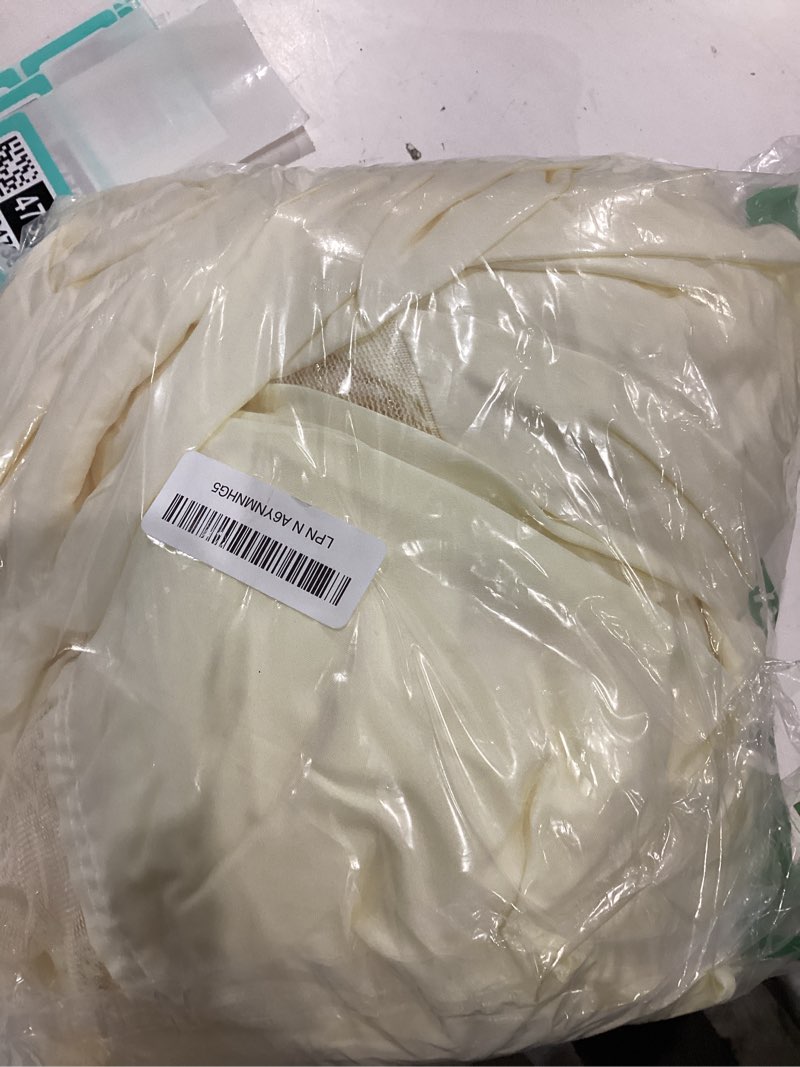 Condition photo showing Good Condition for double lace bed skirt for king bed - 17in. drop, easy fit ruffle bedskirt wrap around bed skirt, anti wrinkle & fade resistant yellowish king(78" x 80")