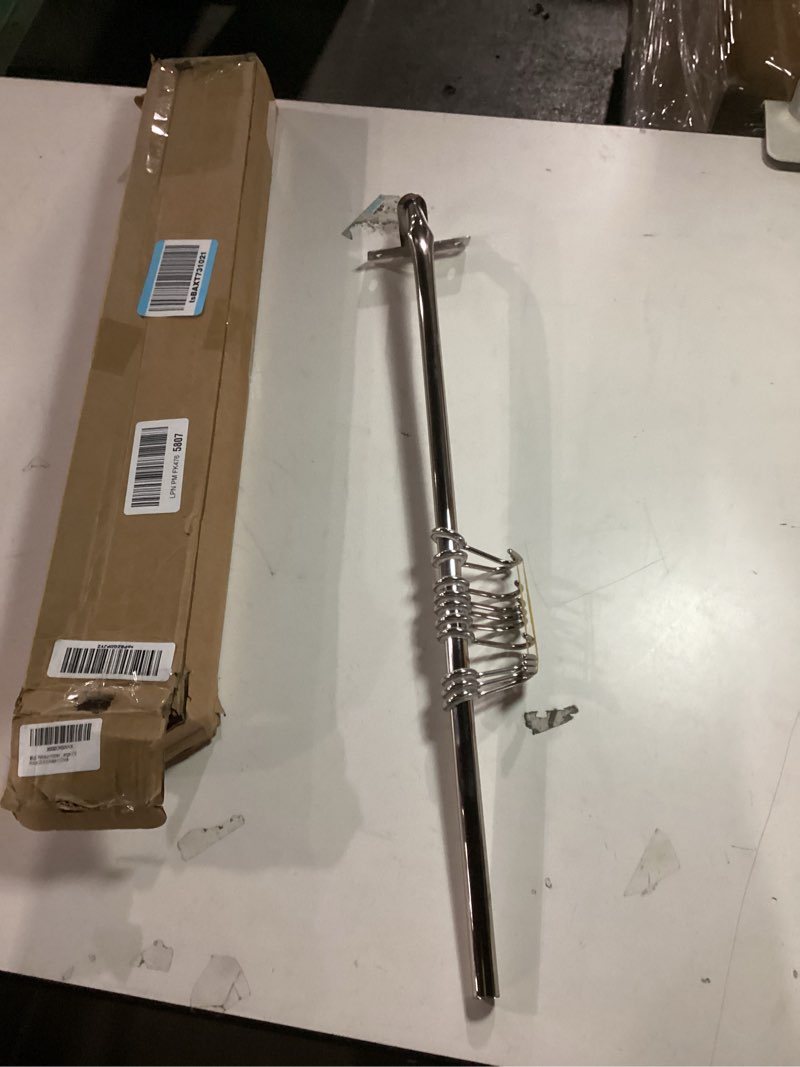 Condition photo showing As Is for Kitchen Sliding Hooks, Stainless Steel Hanging Rack Rail Organize Kitchen Utensil Removable S Hook for Towel, Spoon, Coats, Bathrobe, BBQ,Wall Mounted Hanger (10 Hooks 23.6In)