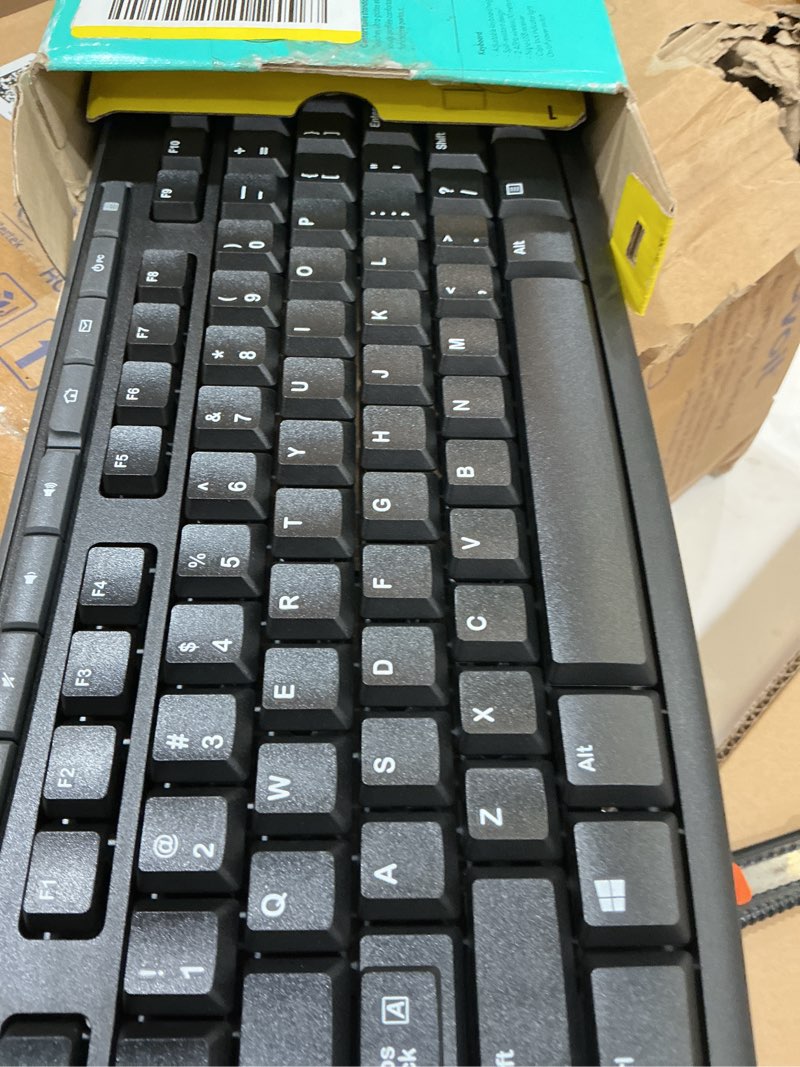 Condition photo showing As Is for logitech mk270 wireless keyboard and mouse combo for windows, 2.4 ghz wireless, compact mouse, 8 multimedia and shortcut keys, 2-year battery life, for pc, laptop - black black 1 pack combo