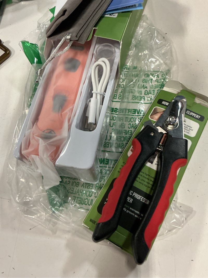 Condition photo showing Good Condition for whisper quiet dog nail grinder with 4 led lights, safe & stress-free for sensitive dogs of all breeds & sizes, 3 grinding bits, 3-speed, pet nail trimmers, rechargeable painless grooming kit orange