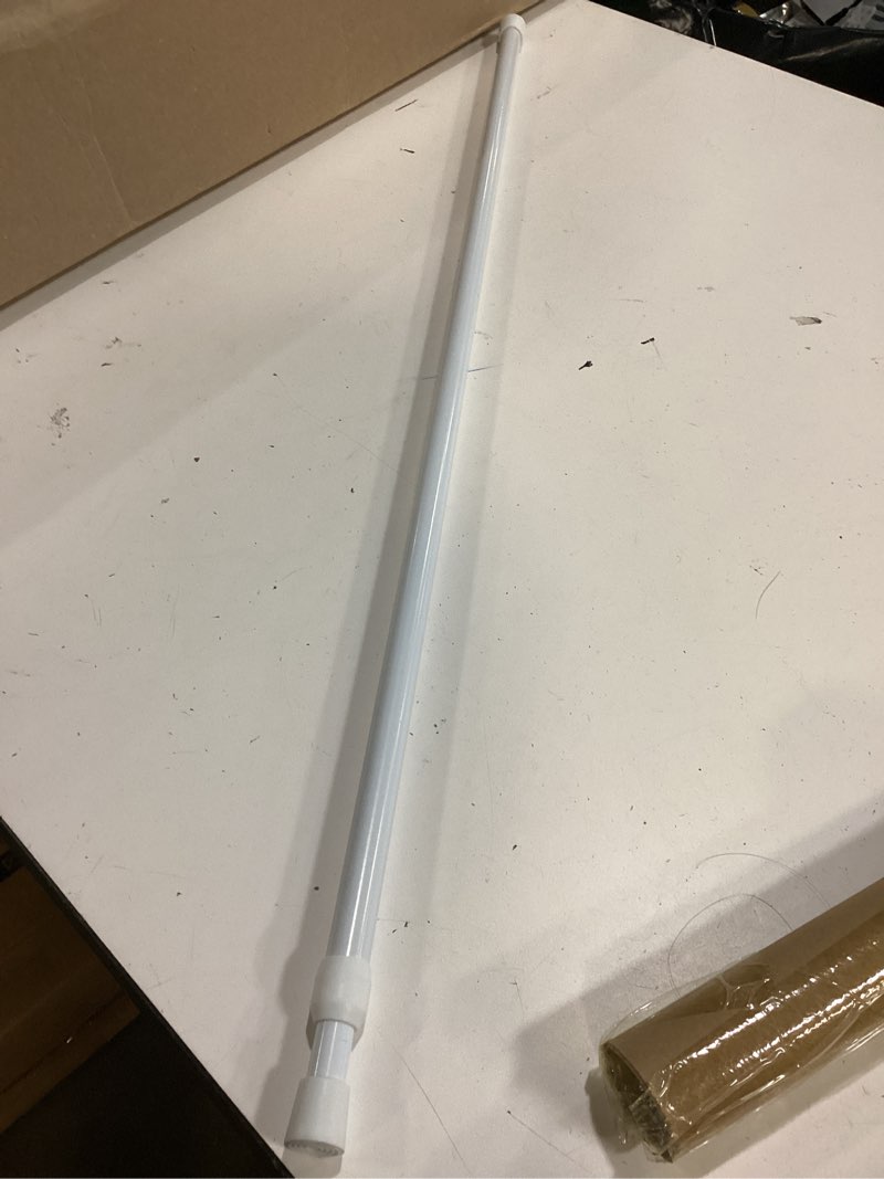Condition photo showing Good Condition for uxcell tension curtain rod, adjustable 32 to 59 inches, 0.51" dia white spring tension rod no drilling expandable tension rod for doorway, kitchen 32-59 inch