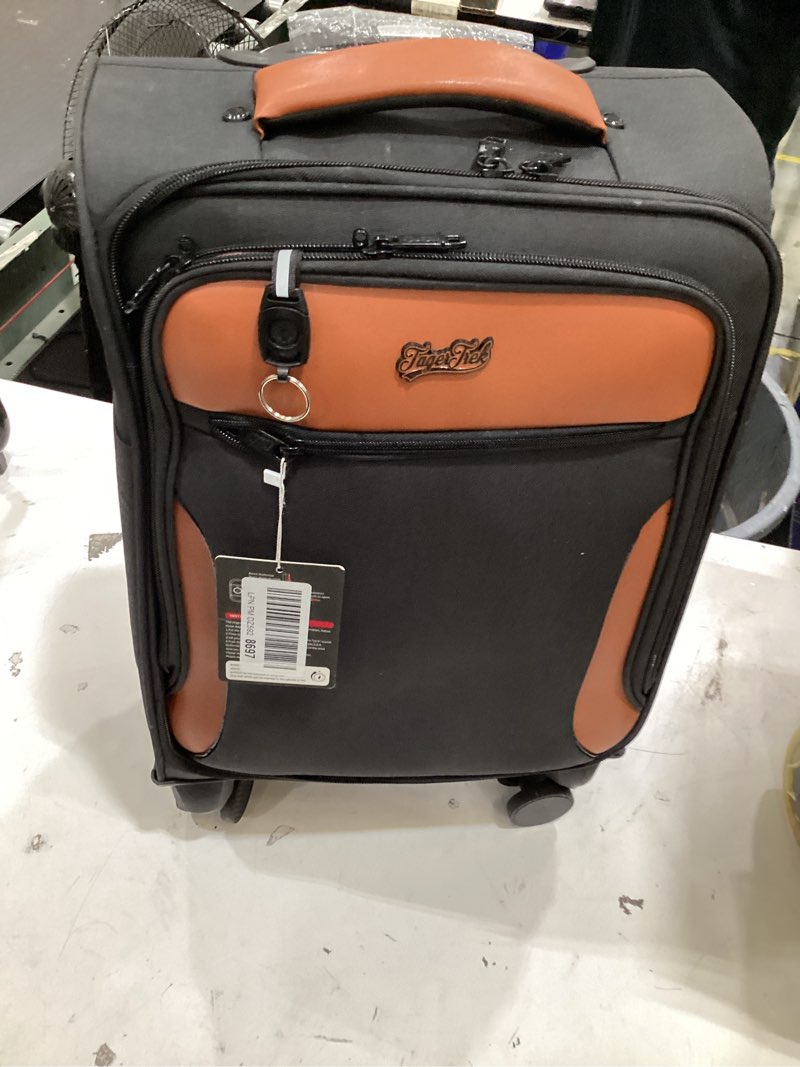 Condition photo showing New/Like New for carry on luggage 22x14x9 airline approved, 20 inch softside suitcase with 4 pcs, lightweight luggage for women men with tsa lock and 4 spinner wheels, soft side carry-on suitcases for travel 20 inch dark black
