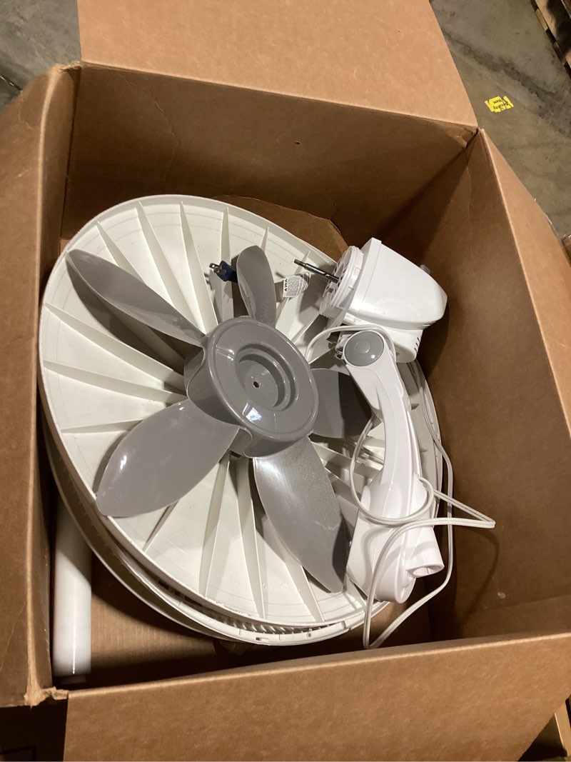 Condition photo showing As Is for lasko cyclone pedestal fan, adjustable height, remote control, timer, 3 speeds, for bedroom, kitchen, office and living room, 18", white, 1885, large