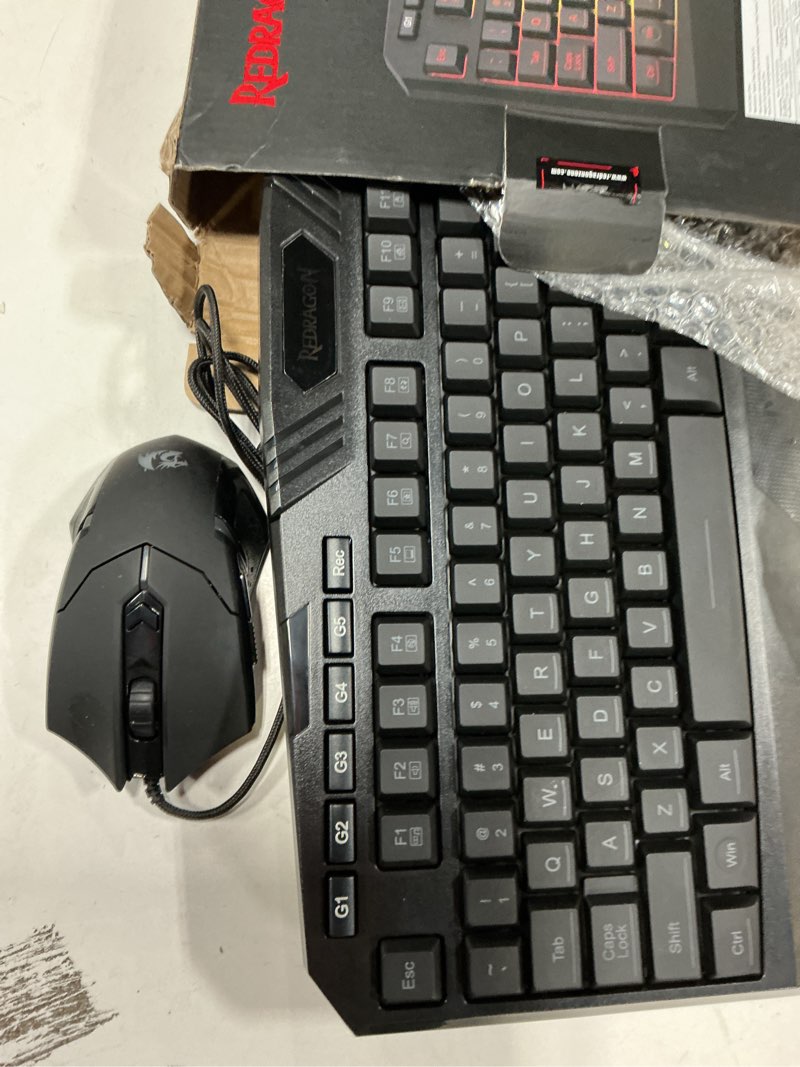 Condition photo showing Good Condition for redragon s101-3 pro gaming keyboard and mouse, rgb backlit programmable keyboard mouse with software, independent macro record keys, value combo set, new update version black
