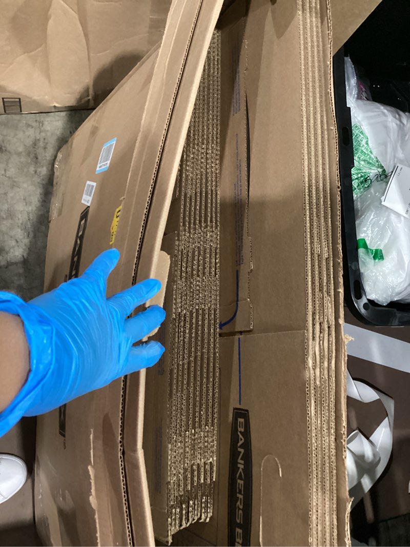 Condition photo showing As Is for bankers box classic moving box 12 pack kit, reinforced handles, tape-free assembly, box with lid, 8 small and 4 medium boxes (7716401) assorted kit 12 pack