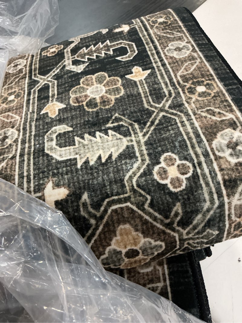 Condition photo showing Good Condition for area rug non slip machine washable ultra soft living room/bedroom/kitchen/outdoor/classroom black gold, 6'×9' black gold 6' x 9' (rectangular)