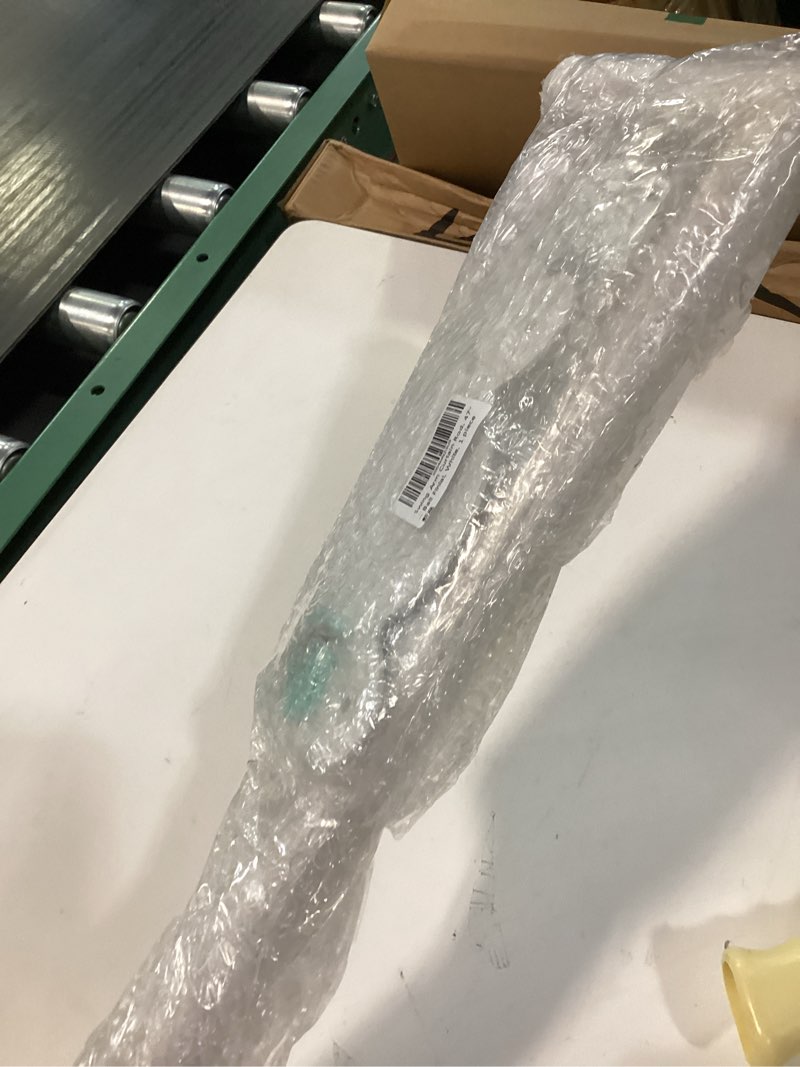 Condition photo showing As Is for Swing Arm Curtain Rod, 47'' Long, 1.1'' Diameter, Rotate about 180 degrees, Detachable Ball Finial, White, 1 piece 47.2in White
