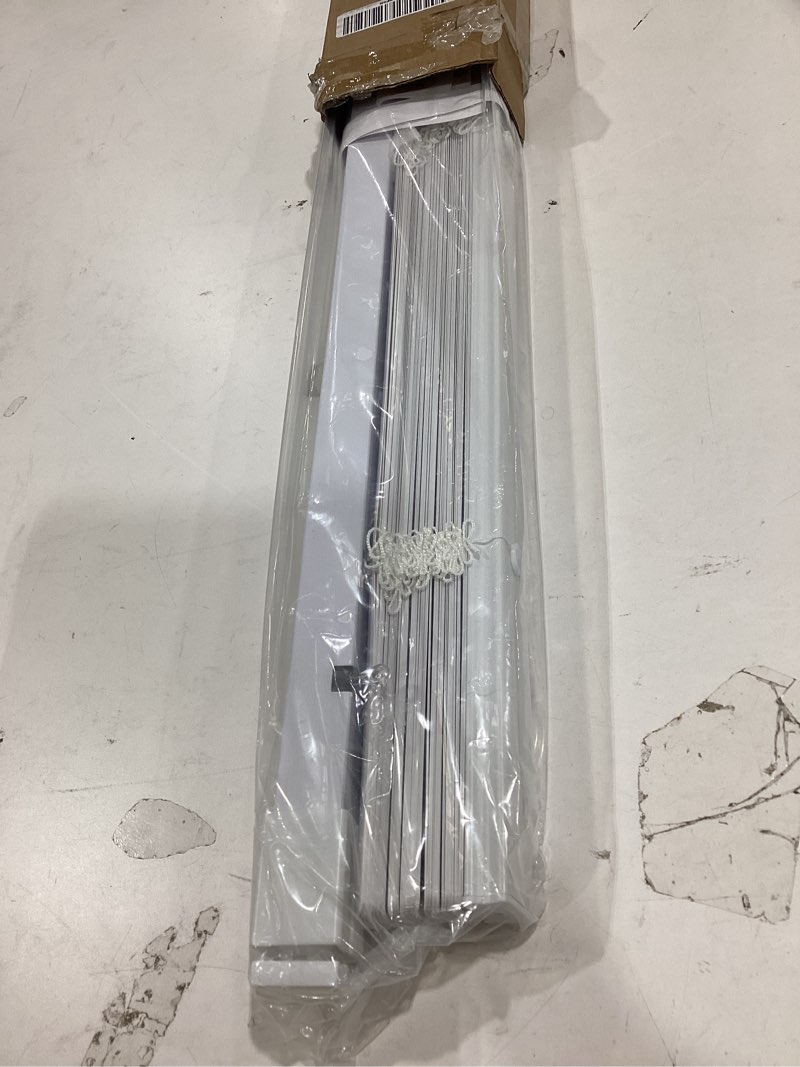 Condition photo showing New/Like New for lazblinds no tools no drill 1" vinyl mini blinds, cordless blinds for windows, light filtering horizontal window blinds & shades, 20" w x 36" h, white cordless-white 20" w × 36" h