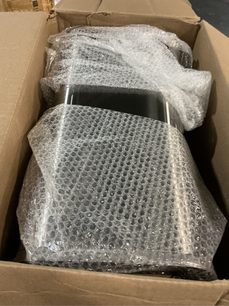 Condition photo showing New/Like New for ninestars automatic touchless motion sensor rectangular trash can 13.2 gallons, 50l, silver, 13 gal. 50 l, silver trim