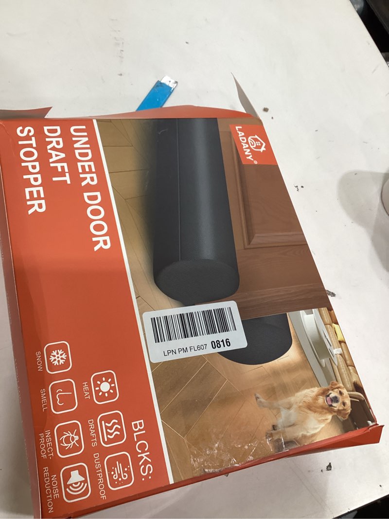 Condition photo showing As Is for (2 Pack) Under Door Draft Stopper, Under Door Blocker Size of Adjustable Size from 30" to 36", Easy Install,Gap Filler, Reduces Air Draft, Noise & Sound, Door Seal for Improved Insulation