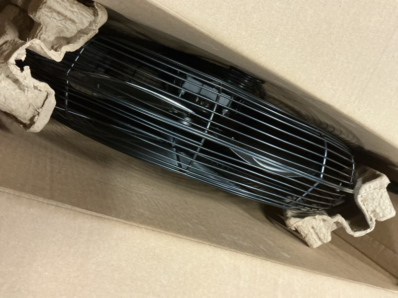 Condition photo showing As Is for utilitech 20-in 120-volt 3-speed high velocity indoor black floor fan