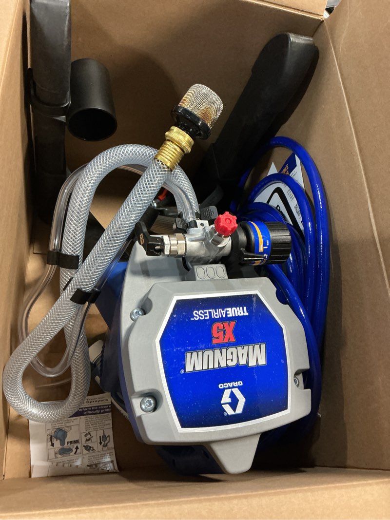 Condition photo showing As Is for graco magnum x5 electric stationary airless paint sprayer