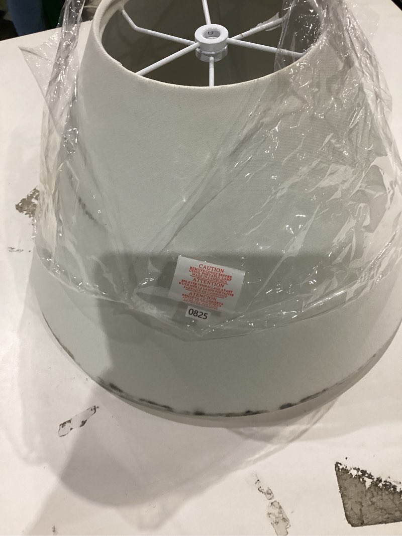 Condition photo showing As Is for allen + roth lamp shade white linen fabric 