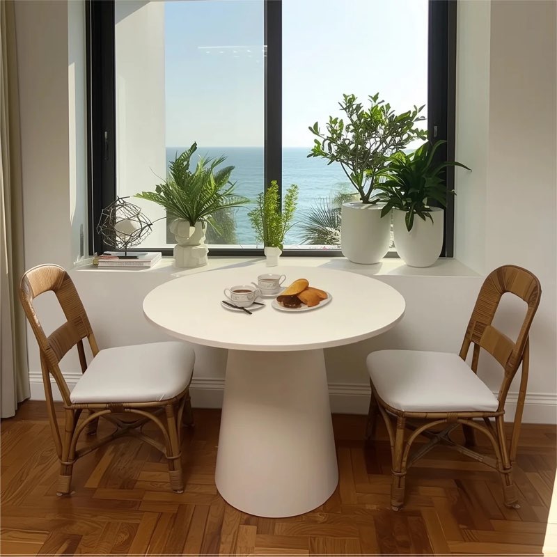 incomplete only leg) Dwen 35\\\" Modern Round Pedestal Dining Table