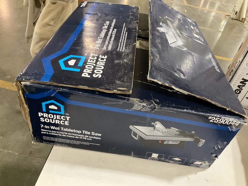 Condition photo showing As Is for project source 4.8 -amp 7-in -blade wet tabletop tile saw item #2590044 | model