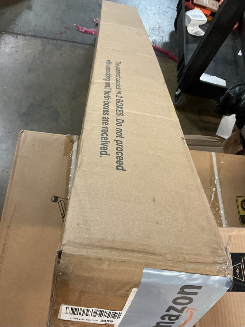 Condition photo showing Good Condition for ( incomplete ) 1 box of 2 garveehome 63 in-86.6 in extendable dining room table for 6-10, farmhouse kitchen tables w/wooden sturdy frame, large rectangular dinner table for dining room, kitchen black 63\"-86.6\" extendable